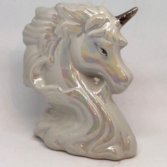 Vintage Other - Vintage Opalescent Unicorn Statue